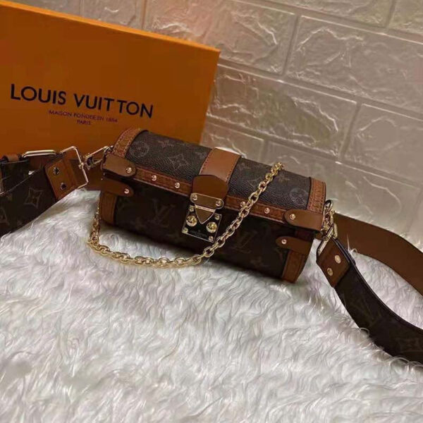 Louis Vuitton Unisex Papillon Trunk Handbag Monogram Coated Canvas Cowhide Leather - Image 2