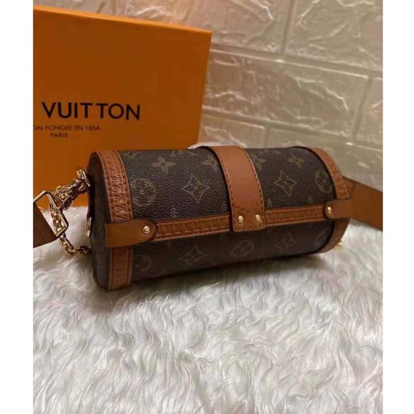 Louis Vuitton Unisex Papillon Trunk Handbag Monogram Coated Canvas Cowhide Leather - Image 3
