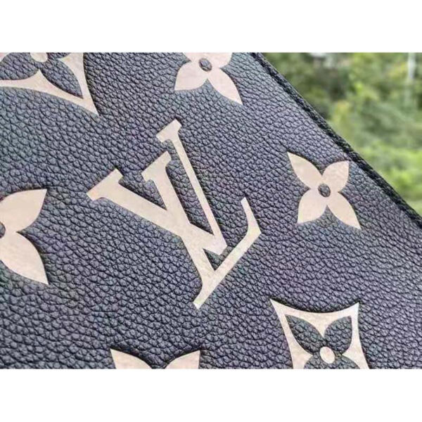Louis Vuitton Unisex Petit Sac Plat Black Beige Monogram Empreinte Embossed Supple Grained Cowhide - Image 8