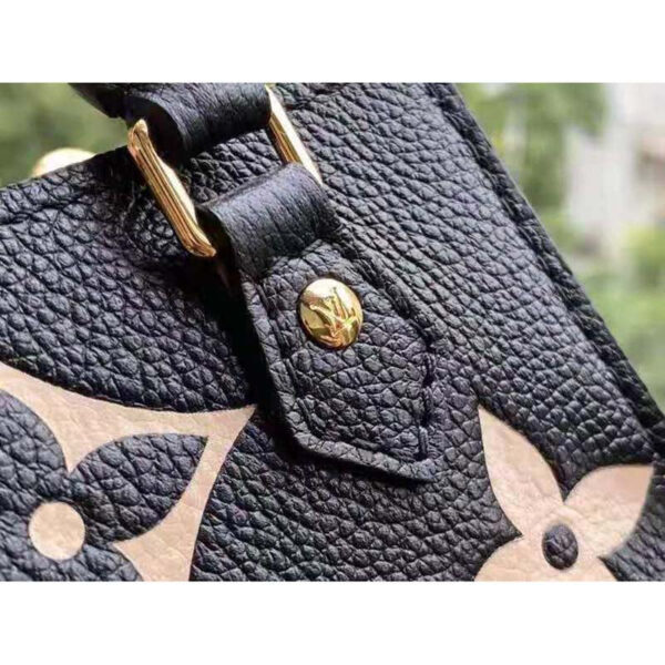 Louis Vuitton Unisex Petit Sac Plat Black Beige Monogram Empreinte Embossed Supple Grained Cowhide - Image 9