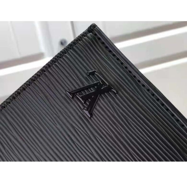 Louis Vuitton Unisex Petit Sac Plat Black Epi Cowhide Leather - Image 8