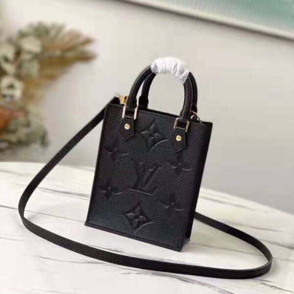 Louis Vuitton Unisex Petit Sac Plat Black Monogram Empreinte Embossed Supple Grained Cowhide - Image 2