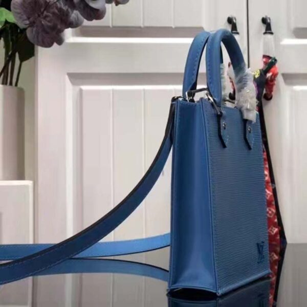 Louis Vuitton Unisex Petit Sac Plat Blue Epi Embossed Supple Grained Cowhide - Image 3