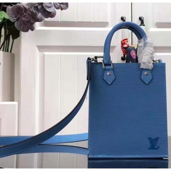 Louis Vuitton Unisex Petit Sac Plat Blue Epi Embossed Supple Grained Cowhide - Image 2