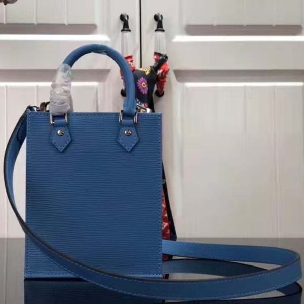 Louis Vuitton Unisex Petit Sac Plat Blue Epi Embossed Supple Grained Cowhide - Image 4
