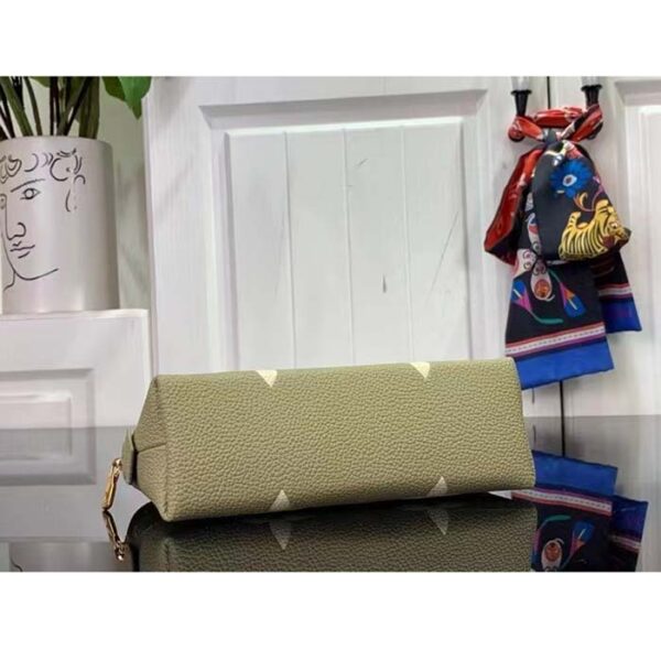 Louis Vuitton Unisex Pochette Cosmétique PM Kaki Fango Cream Monogram Empreinte Embossed Leather - Image 5