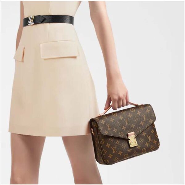 Louis Vuitton Unisex Pochette Métis Bag Monogram Coated Canvas Natural Cowhide - Image 9