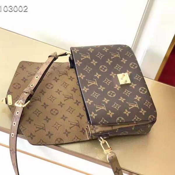 Louis Vuitton Unisex Pochette Métis Bag Monogram Reverse Coated Canvas Natural Cowhide - Image 6