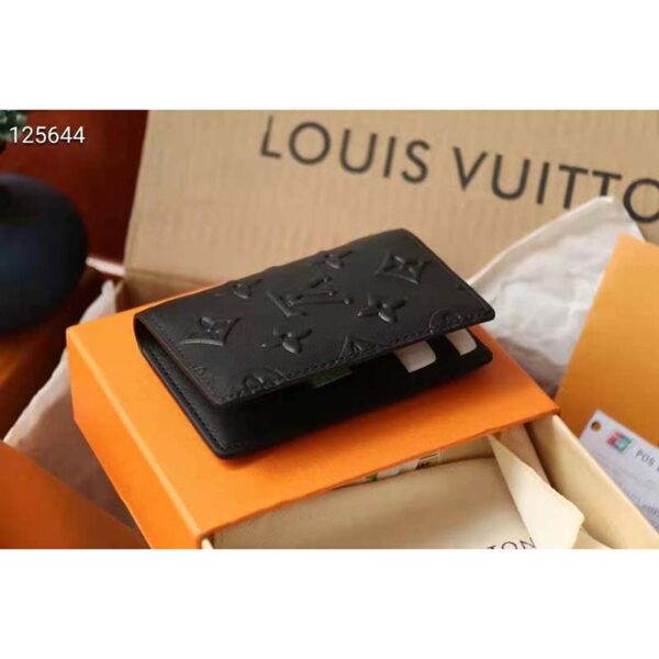 Louis Vuitton Unisex Pocket Organizer Slender Black Monogram Seal Cowhide Leather - Image 3