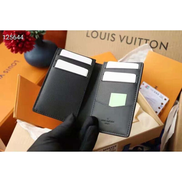 Louis Vuitton Unisex Pocket Organizer Slender Black Monogram Seal Cowhide Leather - Image 8