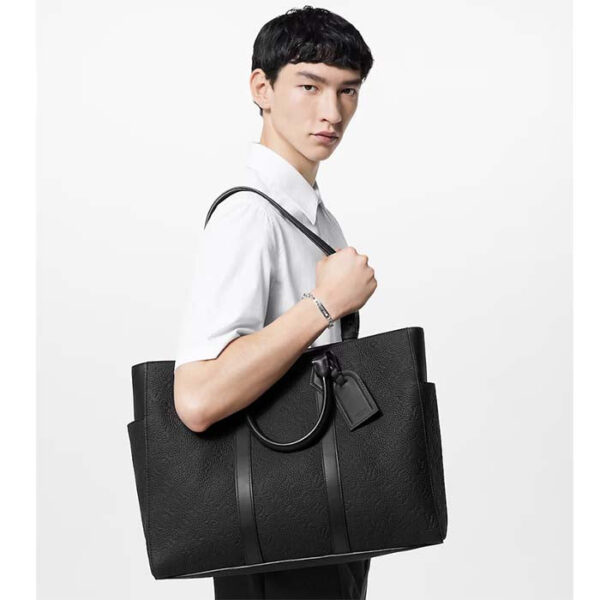 Louis Vuitton Unisex Sac Plat 24H Black Embossed Taurillon Monogram Cowhide Leather - Image 13
