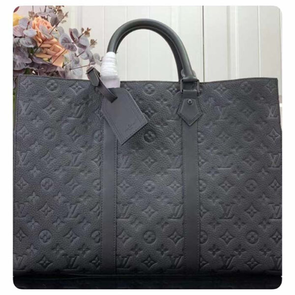 Louis Vuitton Unisex Sac Plat 24H Black Embossed Taurillon Monogram Cowhide Leather - Image 3