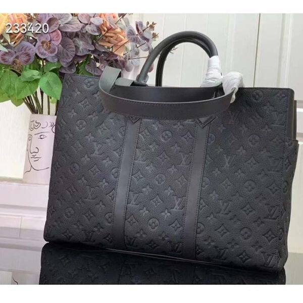 Louis Vuitton Unisex Sac Plat 24H Black Embossed Taurillon Monogram Cowhide Leather - Image 2