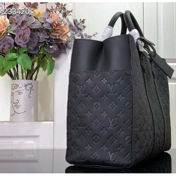 Louis Vuitton Unisex Sac Plat 24H Black Embossed Taurillon Monogram Cowhide Leather - Image 4