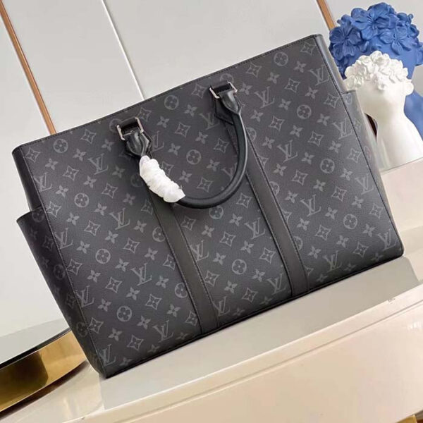Louis Vuitton Unisex Sac Plat 24H Monogram Eclipse Coated Canvas Cowhide Leather - Image 5