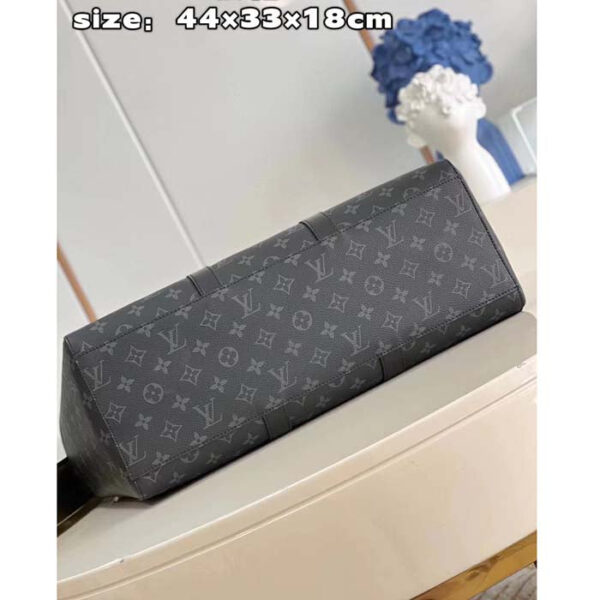 Louis Vuitton Unisex Sac Plat 24H Monogram Eclipse Coated Canvas Cowhide Leather - Image 6