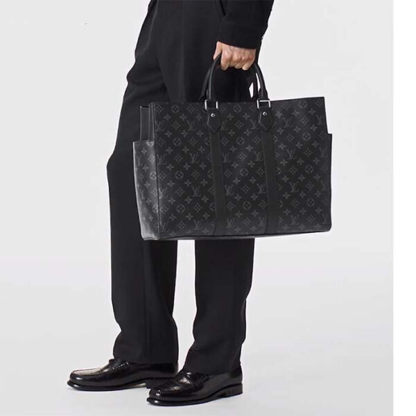 Louis Vuitton Unisex Sac Plat 24H Monogram Eclipse Coated Canvas Cowhide Leather - Image 14