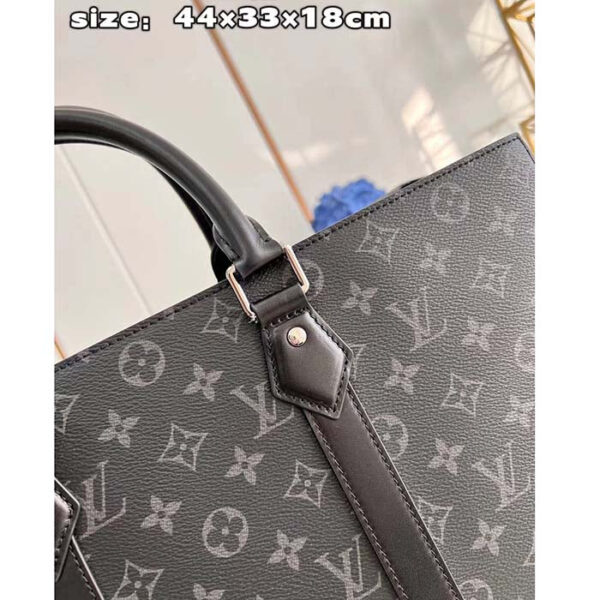 Louis Vuitton Unisex Sac Plat 24H Monogram Eclipse Coated Canvas Cowhide Leather - Image 9