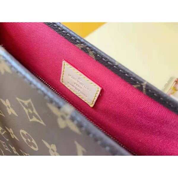 Louis Vuitton Unisex Sac Plat MM Handbag Monogram Coated Canvas Calfskin Leather - Image 8