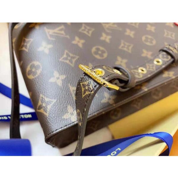 Louis Vuitton Unisex Sac Plat MM Handbag Monogram Coated Canvas Calfskin Leather - Image 6