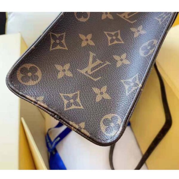 Louis Vuitton Unisex Sac Plat MM Handbag Monogram Coated Canvas Calfskin Leather - Image 4