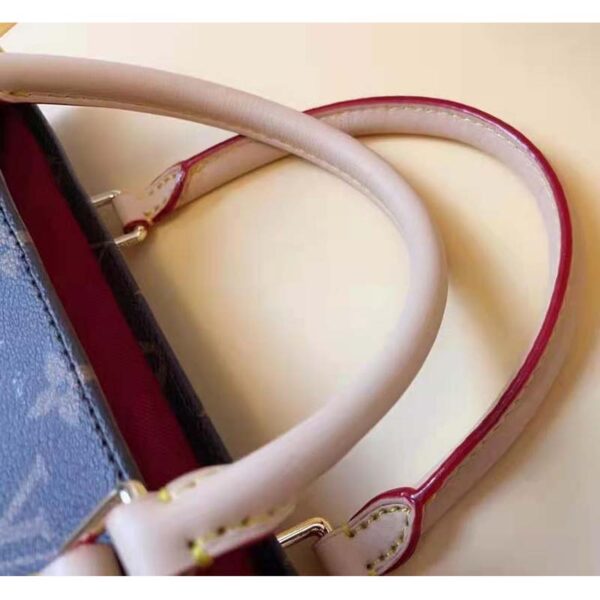 Louis Vuitton Unisex Sac Plat MM Handbag Monogram Coated Canvas Calfskin Leather - Image 9
