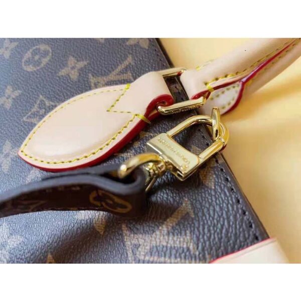 Louis Vuitton Unisex Sac Plat MM Handbag Monogram Coated Canvas Calfskin Leather - Image 7