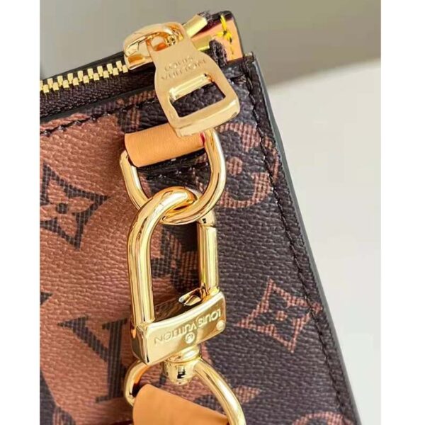 Louis Vuitton Unisex Sac Plat Messenger Bag Monogram Stripes Brown Coated Canvas Cowhide - Image 8