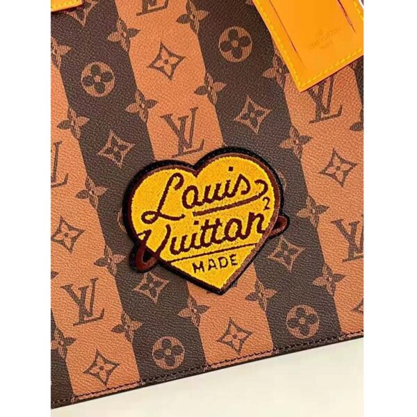 Louis Vuitton Unisex Sac Plat Messenger Bag Monogram Stripes Brown Coated Canvas Cowhide - Image 6