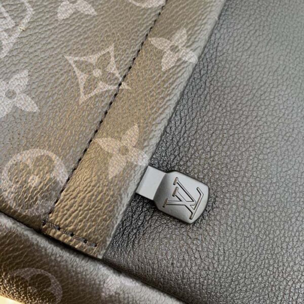 Louis Vuitton Unisex Saumur Backpack Monogram Eclipse Coated Canvas Black Cowhide Leather - Image 8