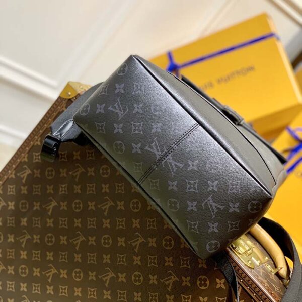 Louis Vuitton Unisex Saumur Backpack Monogram Eclipse Coated Canvas Black Cowhide Leather - Image 6