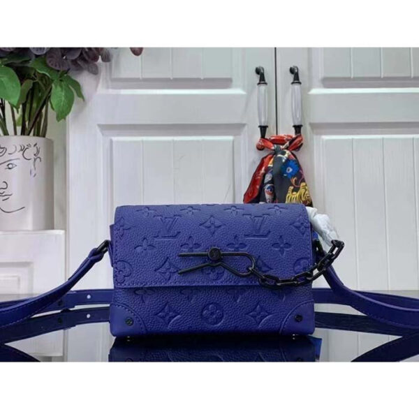 Louis Vuitton Unisex Steamer Wearable Wallet Racing Blue Embossed Taurillon Monogram Cowhide Leather - Image 3