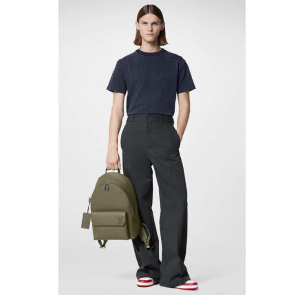 Louis Vuitton Unisex Takeoff Backpack Khaki LV Aerogram Cowhide Leather Textile Lining - Image 11