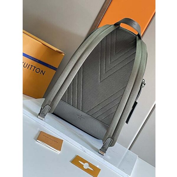 Louis Vuitton Unisex Takeoff Backpack Khaki LV Aerogram Cowhide Leather Textile Lining - Image 3