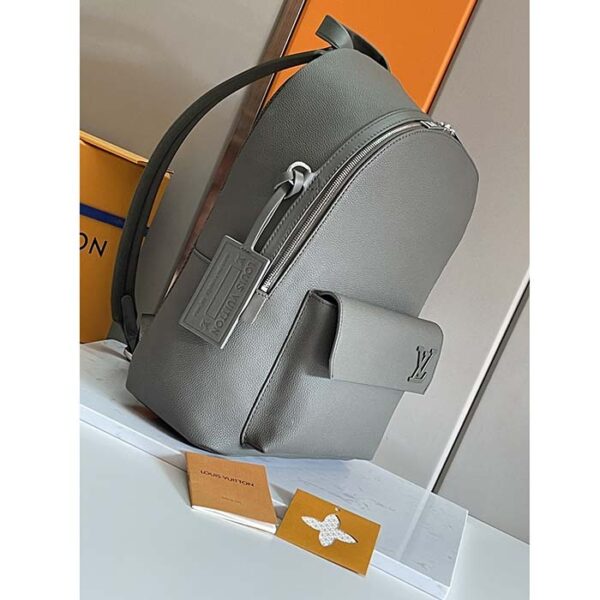 Louis Vuitton Unisex Takeoff Backpack Khaki LV Aerogram Cowhide Leather Textile Lining - Image 4
