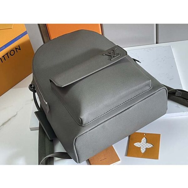Louis Vuitton Unisex Takeoff Backpack Khaki LV Aerogram Cowhide Leather Textile Lining - Image 5