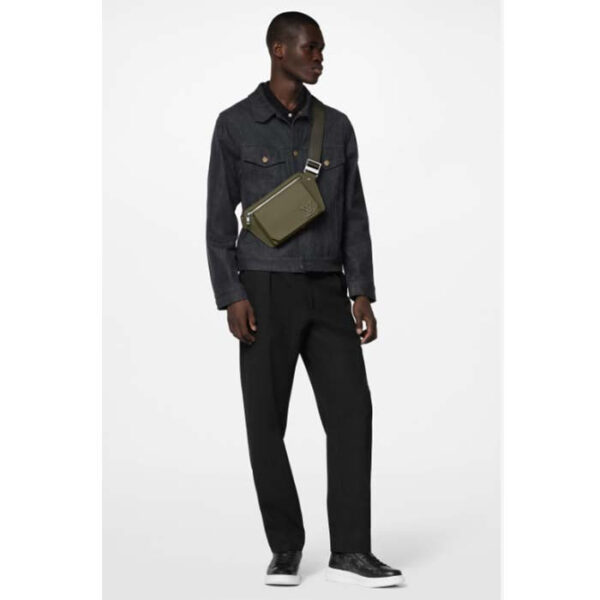 Louis Vuitton Unisex Takeoff Sling Khaki LV Aerogram Cowhide Leather - Image 11