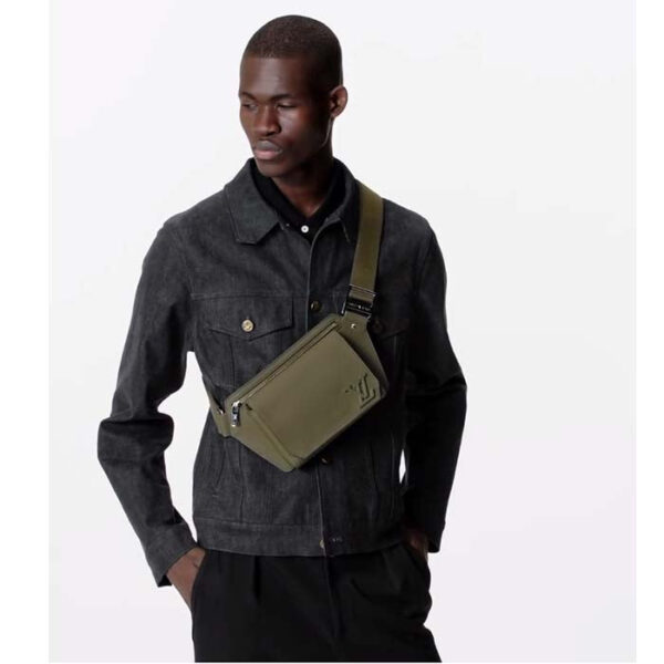 Louis Vuitton Unisex Takeoff Sling Khaki LV Aerogram Cowhide Leather - Image 12