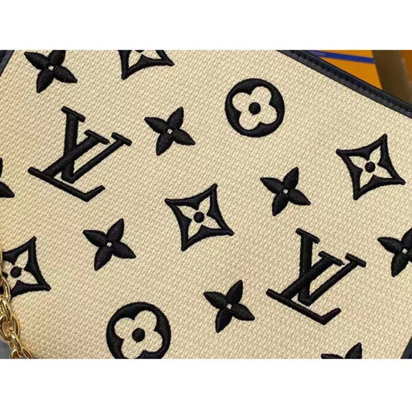 Louis Vuitton Unisex Toiletry Pouch On Chain Black Lotus Cotton Cowhide Leather - Image 9