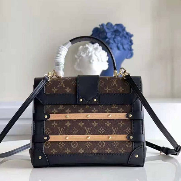 Louis Vuitton Unisex Trianon PM Handbag Monogram Coated Canvas Calfskin Leather Wood - Image 3
