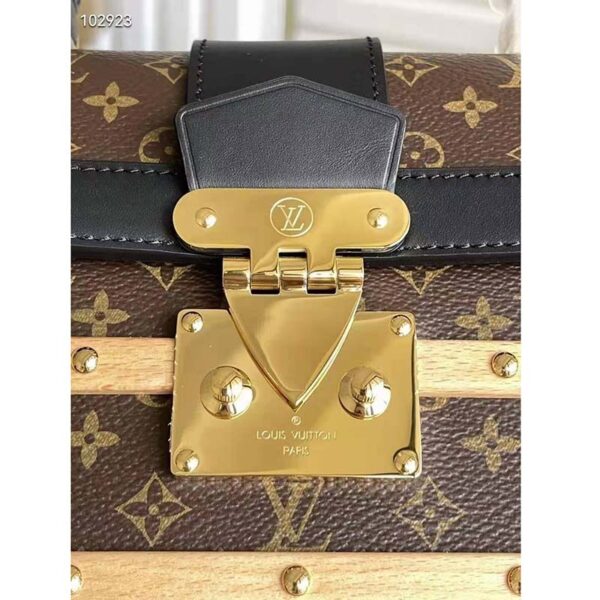 Louis Vuitton Unisex Trianon PM Handbag Monogram Coated Canvas Calfskin Leather Wood - Image 8