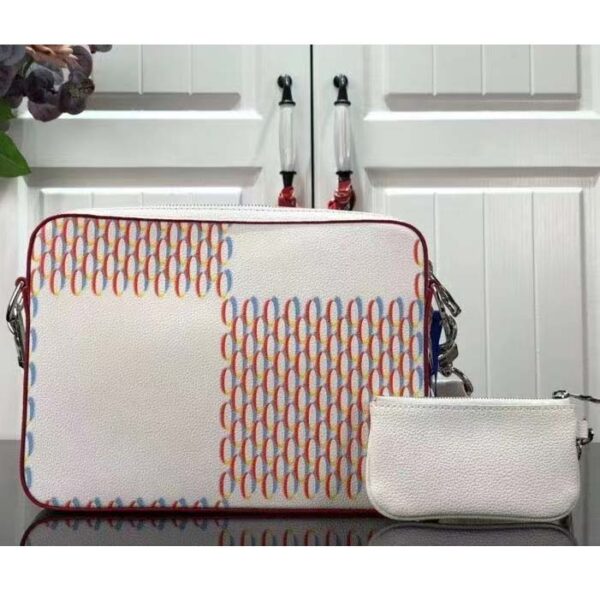 Louis Vuitton Unisex Trio Messenger White Damier Spray Cowhide Leather - Image 4