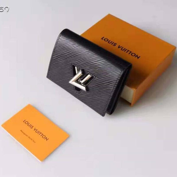 Louis Vuitton Unisex Twist Compact Wallet Black Epi Grained Cowhide Leather - Image 4
