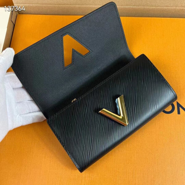 Louis Vuitton Unisex Twist Wallet Black Gold Epi Grained Cowhide Leather - Image 4
