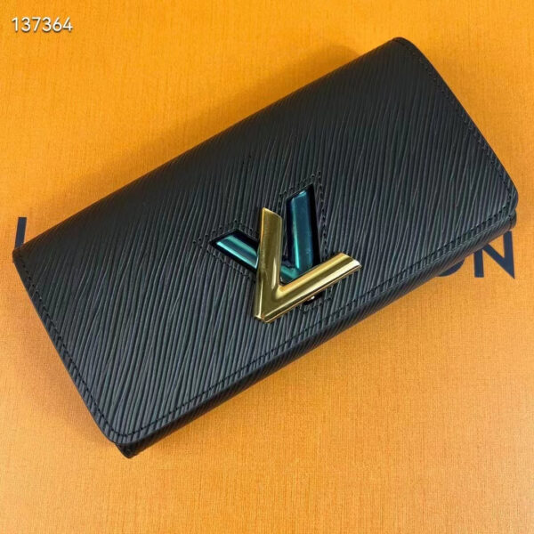Louis Vuitton Unisex Twist Wallet Black Gold Epi Grained Cowhide Leather - Image 3