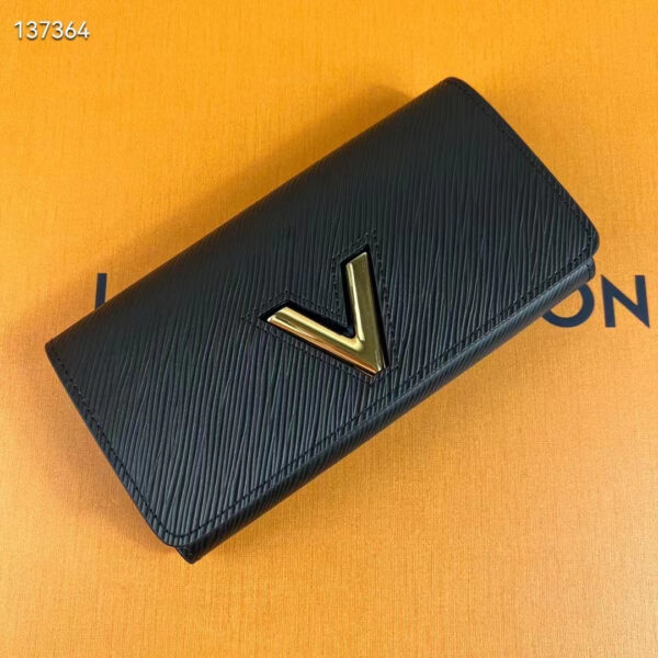 Louis Vuitton Unisex Twist Wallet Black Gold Epi Grained Cowhide Leather - Image 2
