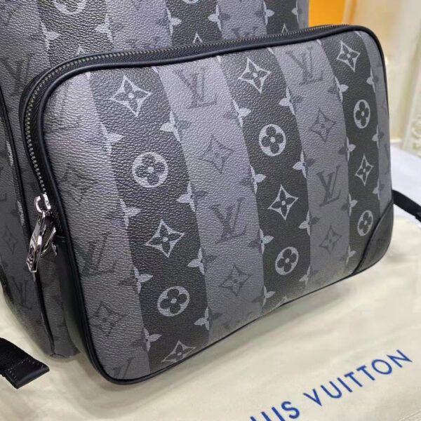 Louis Vuitton Unisex Utilitary Backpack Black Monogram Stripes Eclipse Coated Canvas - Image 9