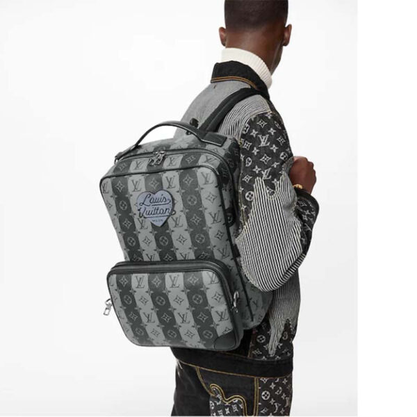 Louis Vuitton Unisex Utilitary Backpack Black Monogram Stripes Eclipse Coated Canvas - Image 16