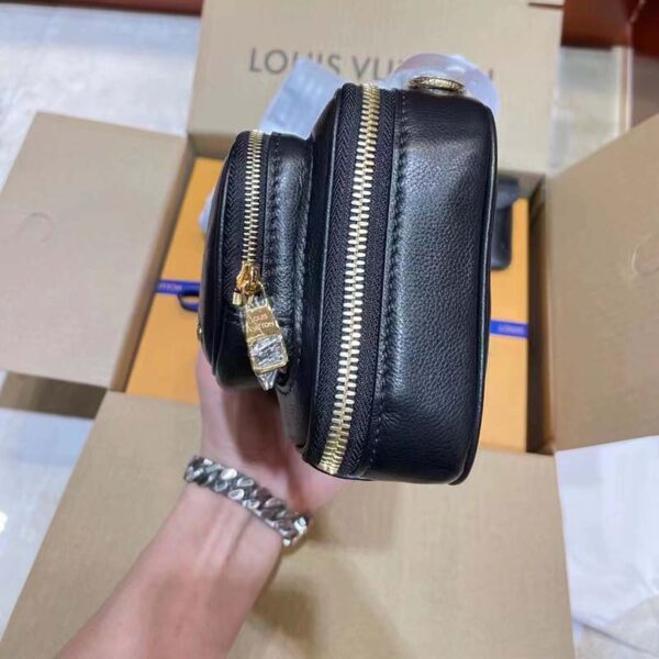 Louis Vuitton Unisex Utility Crossbody Bag Black Calfskin Leather Double Zip Closure - Image 6