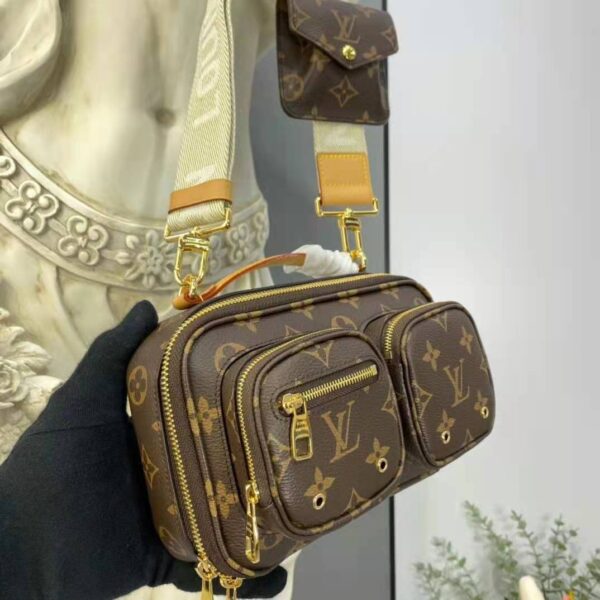 Louis Vuitton Unisex Utility Crossbody Bag Monogram Coated Canvas Natural Cowhide Leather - Image 8